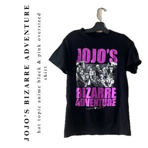 (men’s) jojo’s bizarre adventure • 🎉rare🎉  anime black oversized tshirt